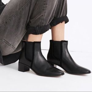 Madewell Brynn Square Toe Leather Chelsea Ankle Boot 7